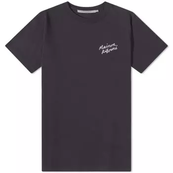 Классическая мини-футболка Maison Kitsune с рукописным вводом, черный