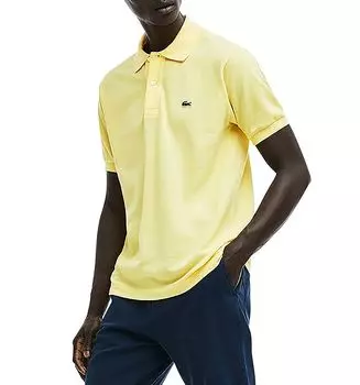 Классическая модная рубашка-поло из хлопкового пике Lacoste, желтый