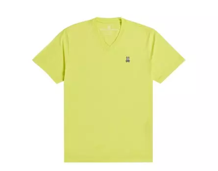 Классическая мужская футболка Psycho Bunny с v-образным вырезом Lemon Tonic B6U100N1PC-LNC, желтый