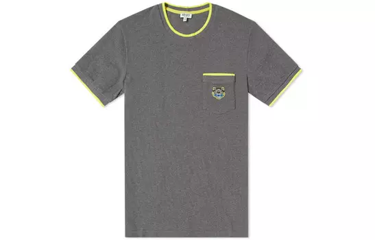 Классическая мужская футболка с головой тигра серого цвета Kenzo, серый