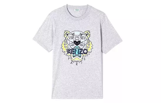 Классическая мужская футболка с изображением головы тигра Kenzo