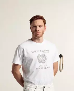 Классическая мужская футболка с коротким рукавом Valecuatro, белый