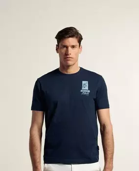 Классическая мужская футболка с коротким рукавом Valecuatro, темно-синий