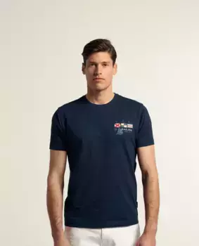 Классическая мужская футболка с коротким рукавом Valecuatro, тёмно-синий