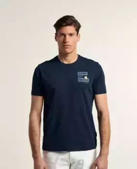 Классическая мужская футболка с коротким рукавом Valecuatro, тёмно-синий