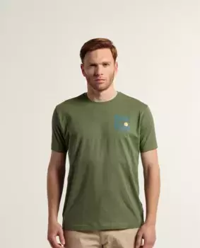 Классическая мужская футболка с коротким рукавом Valecuatro, цвет Caqui