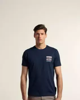 Классическая мужская футболка с коротким рукавом Valecuatro, тёмно-синий