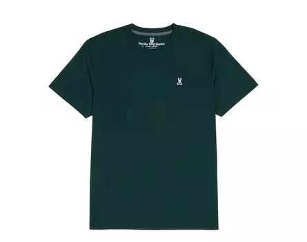 Классическая мужская футболка с круглым вырезом Psycho Bunny Forest Green B6U014U1PC-FORES, зеленый