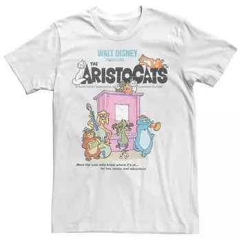 Классическая мужская футболка с плакатом Disney's The Aristocats Group Shot, белый