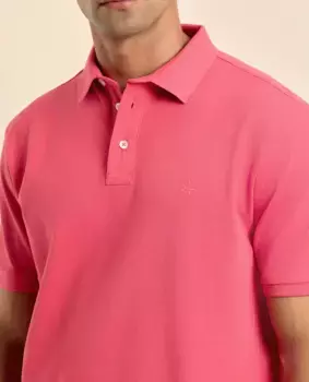 Классическая мужская поло из пике с коротким рукавом Valecuatro, коралловый