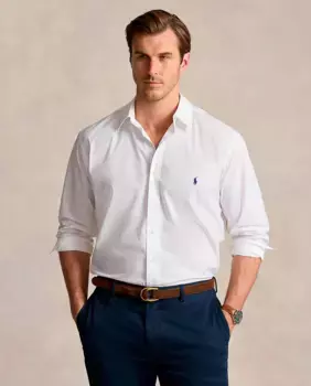 Классическая мужская рубашка из поплина больших размеров Polo Ralph Lauren, белый