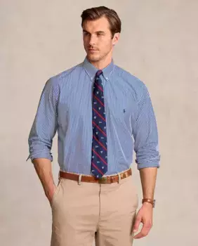 Классическая мужская рубашка из поплина больших размеров Polo Ralph Lauren, темно-синий