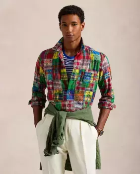 Классическая мужская рубашка мадрас Polo Ralph Lauren, мультиколор