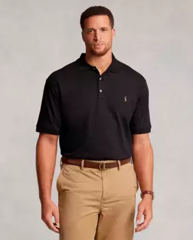 Классическая мужская рубашка-поло из хлопка пима больших размеров Polo Ralph Lauren, черный