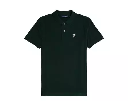 Классическая мужская рубашка поло Psycho Bunny Pique Forest Green B6K001Z1PC-FORES, зеленый