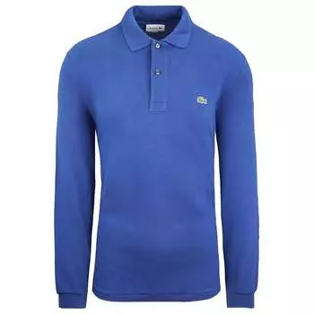 Классическая мужская рубашка-поло синего цвета Lacoste, синий