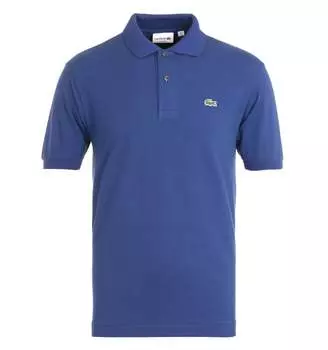 Классическая мужская рубашка-поло синего цвета Lacoste, синий