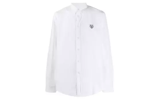 Классическая мужская рубашка с головой тигра, белая Kenzo, белый