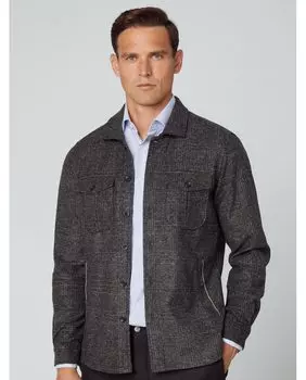 Классическая мужская рубашка с коричневым клетчатым принтом Hackett, коричневый