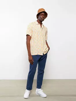 Классическая мужская рубашка с коротким рукавом и узором Xside