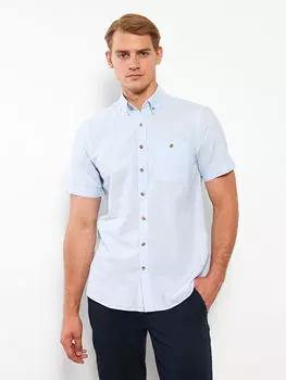 Классическая мужская рубашка с коротким рукавом LC Waikiki Basic