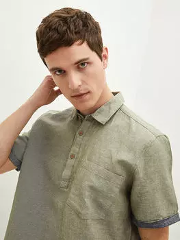 Классическая мужская рубашка с коротким рукавом LCW Casual