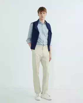 Классическая мужская рубашка в полоску из хлопка и тенсель-твила FACONNABLE, зеленый