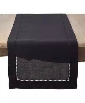 Классическая настольная дорожка для вышивки мережкой, 16 x 72 дюйма Saro Lifestyle, черный