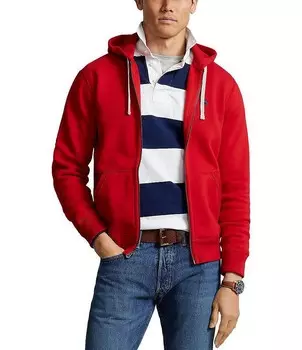 Классическая однотонная флисовая толстовка Polo Ralph Lauren, красный