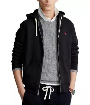 Классическая однотонная флисовая толстовка Polo Ralph Lauren, черный
