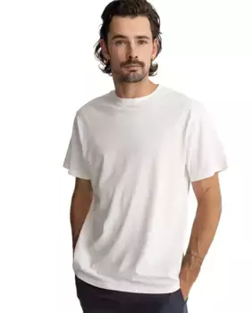 Классическая однотонная футболка Vintage с коротким рукавом для мужчин Rhythm, белый