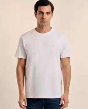 Классическая однотонная мужская футболка с коротким рукавом Valecuatro, белый