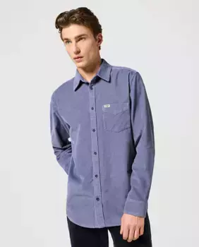 Классическая однотонная мужская рубашка серого цвета Wrangler, серый