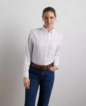 Классическая однотонная женская блузка-оксфорд Lloyd's, белый