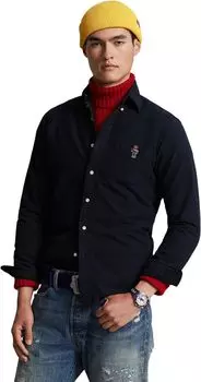 Классическая оксфордская рубашка-поло с медведем Polo Ralph Lauren, цвет Polo Black