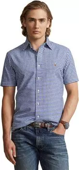 Классическая оксфордская рубашка в мелкую клетку Polo Ralph Lauren, цвет Bsr Royal/White