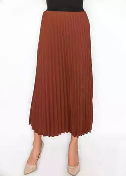 Классическая плиссированная юбка цвета ржавчины миди Yal New York, цвет rust