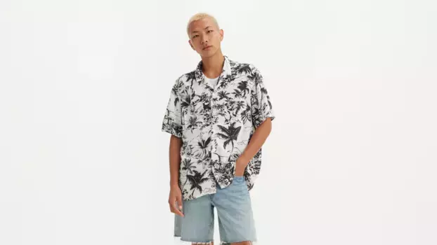 Классическая походная рубашка Levi's, цвет Tropical Island Scenic Egret - Brown