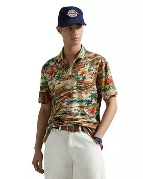 Классическая поло из тропического льна и хлопка Polo Ralph Lauren, мультиколор
