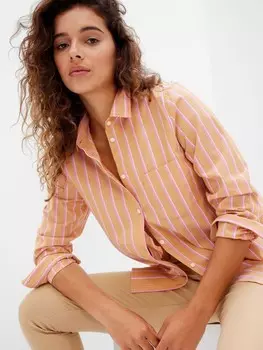 Классическая полосатая рубашка Gap, оранжевый