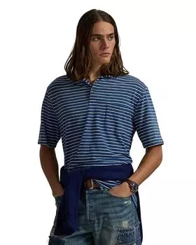Классическая полосатая рубашка-поло из джерси Polo Ralph Lauren, синий