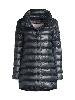 Классическая пуховая куртка с воротником-стойкой Herno, нави