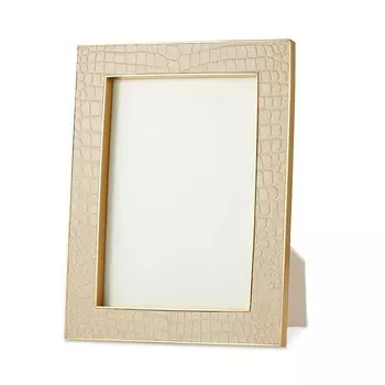 Классическая рамка AERIN из крокодиловой кожи, 5 x 7 дюймов, коричневый/бежевый