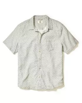 Классическая растягивающаяся рубашка с коротким рукавом Regular Fit Marine Layer, зеленый