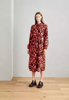 Классическая рубашка b.young ПЛАТЬЕ-РУБАШКА, цвет goji berry mix