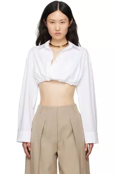 Классическая рубашка 'bahia' короткая Jacquemus, белый
