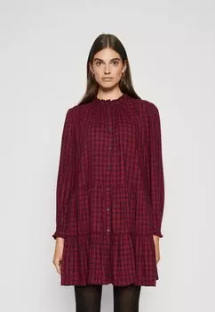 Классическая рубашка GAP КЛЕТОВОЕ ПЛАТЬЕ, бордовый