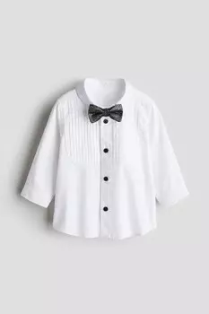 Классическая рубашка и галстук бабочка H&M, белый