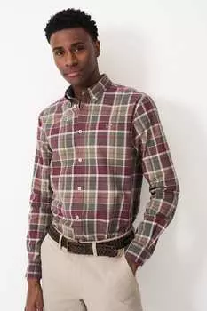 Классическая рубашка из хлопка с принтом в клетку Crew Clothing Crew Clothing Company, бежевый