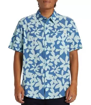 Классическая рубашка из органической ткани Quiksilver Apero с короткими рукавами, синий